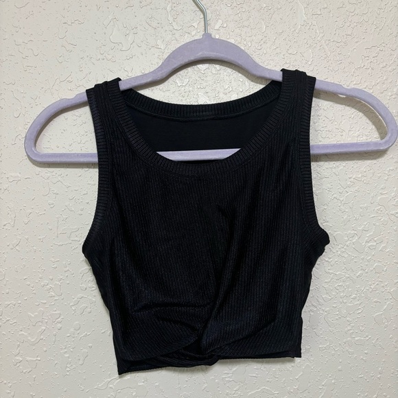 aerie Tops - Aerie Offline Twist-Front Black Top Small